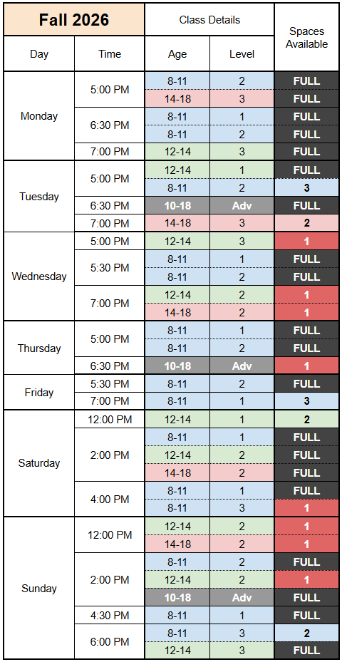 Contact james@truenorthclimbing.com for more details about this schedule.